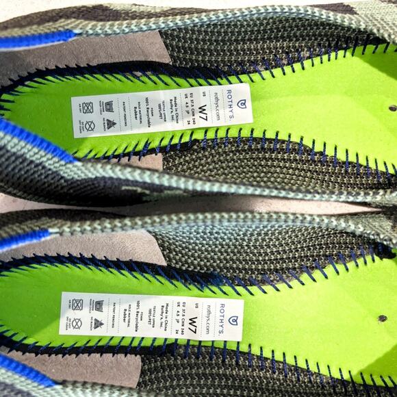 Rothy’s The Point Olive Camo Flats Size 7 - Picture 5 of 6